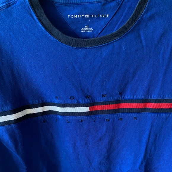 Tommy Hilfiger Tino Logo T Shirt Blue Men’s Large - Picture 2 of 4